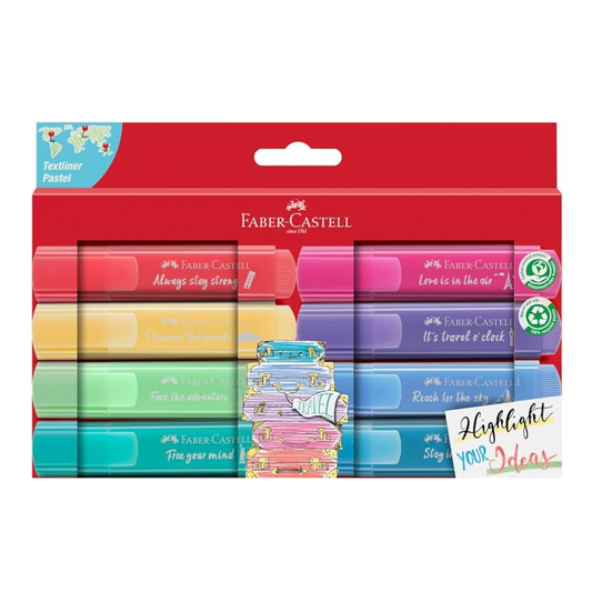 8 Marcatextos pastel Faber Castell