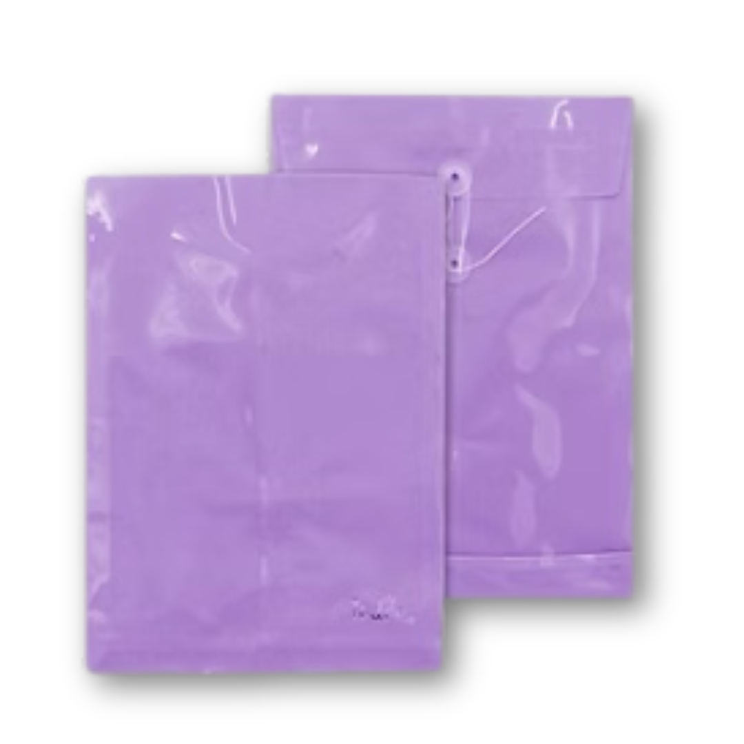 Sobre de plástico con hilo vertical tamaño carta