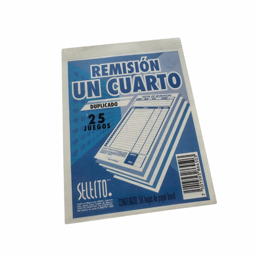 Remisión un cuarto con duplicado