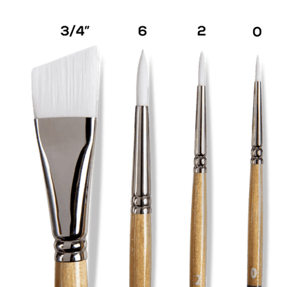 Set de pinceles Snap Princeton taklon blanco c/4