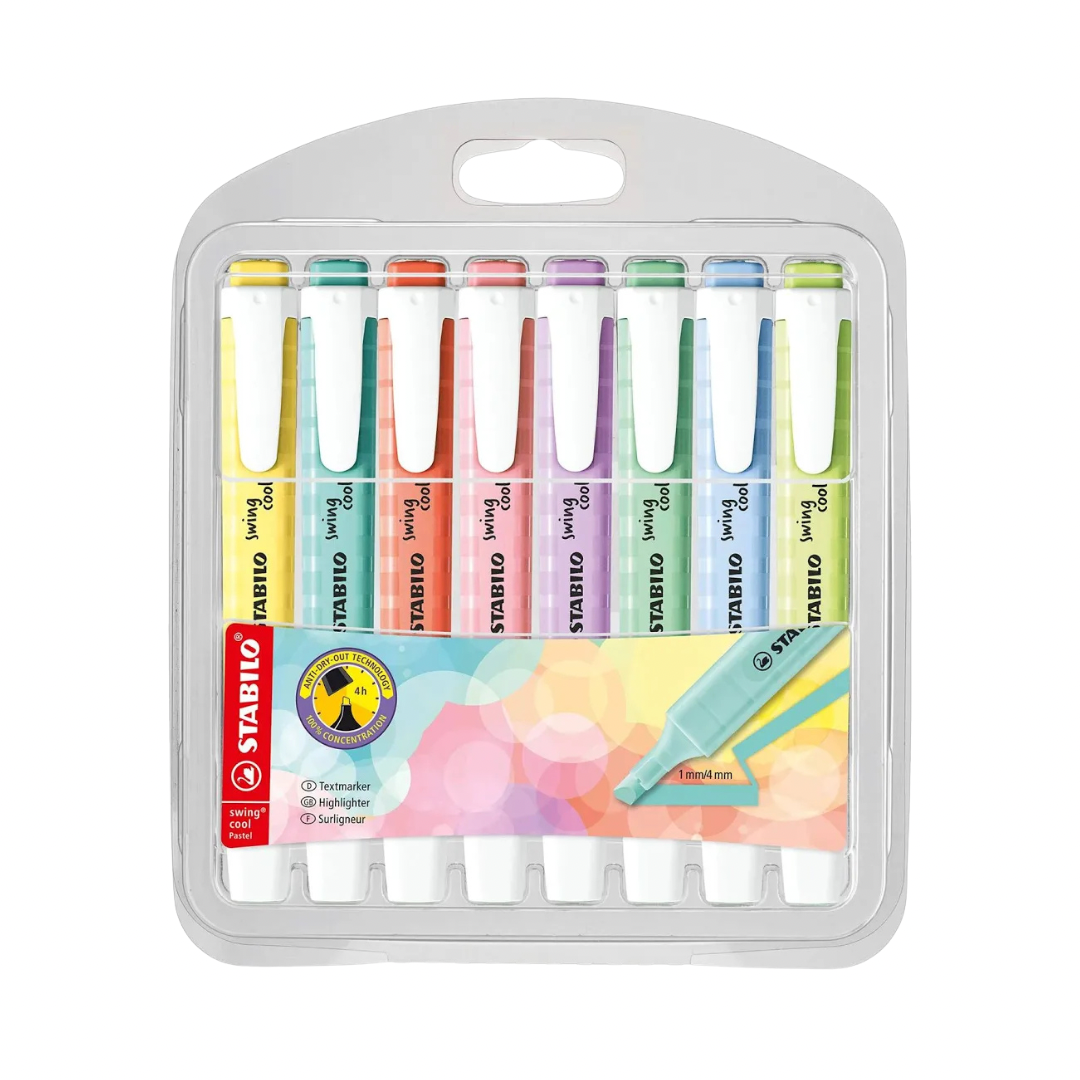 Estuche c/8 marcatextos swingcool pastel