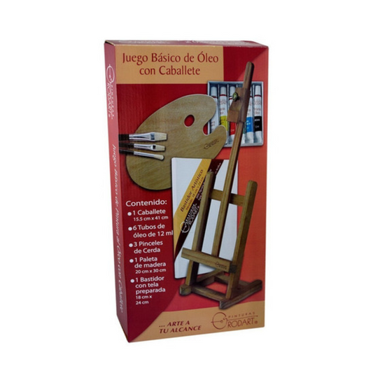 Juego Básico de 6 Pinturas Óleo con Caballete
