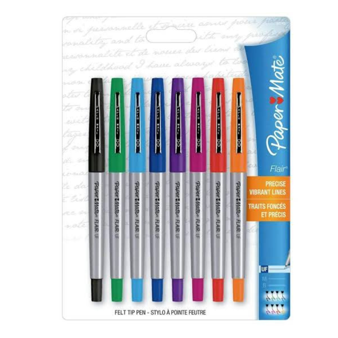 Plumígrafo-Caneta Hidrográfica Punta Ultra Fina 8 Piezas