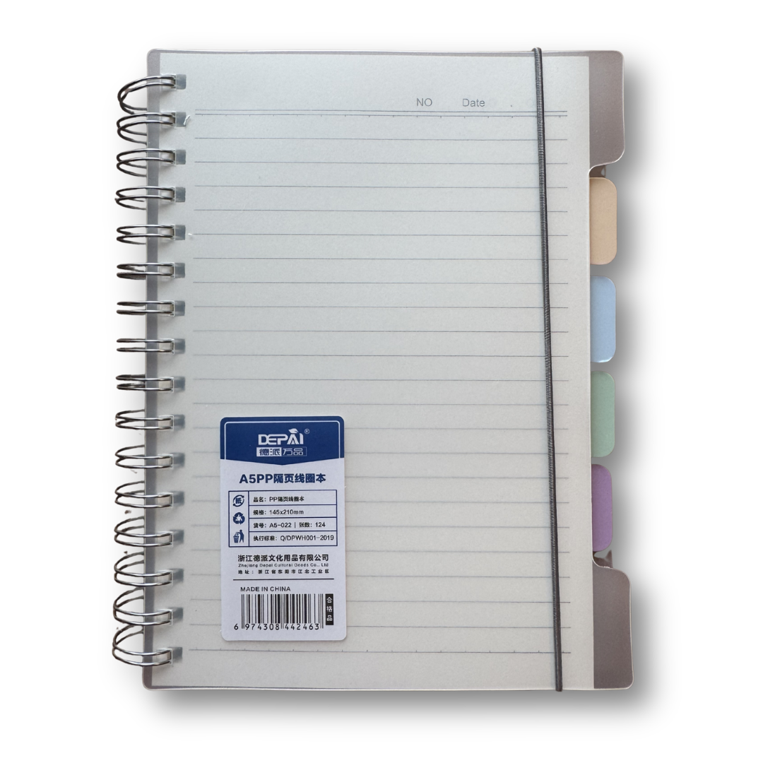 Cuaderno Depai A5 con 124 hojas de rayas