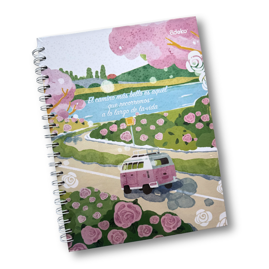 Cuaderno profesional 100 hojas pasta gruesa cuadros 7mm deco