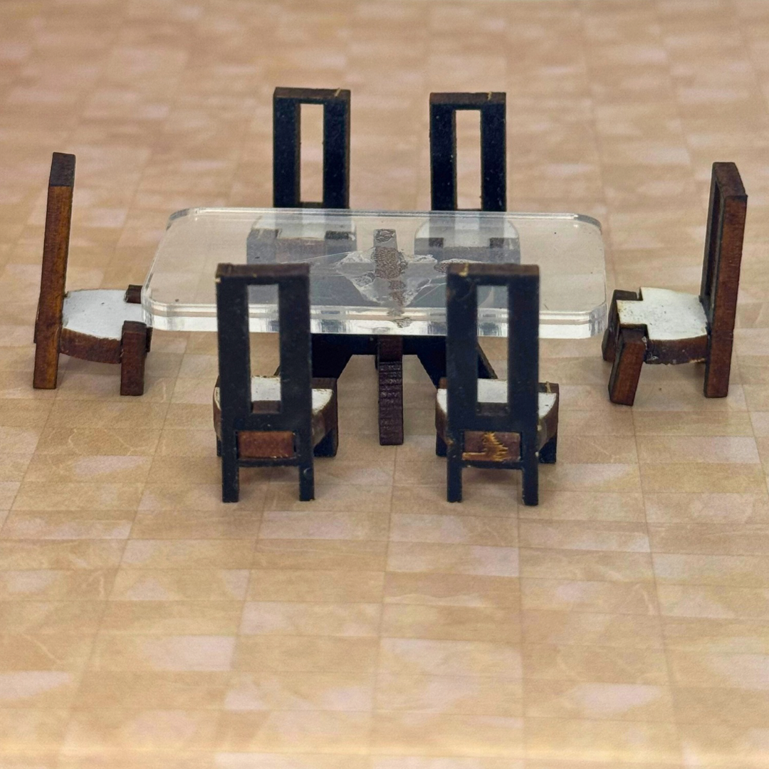 Comedor con cristal esc 1:50
