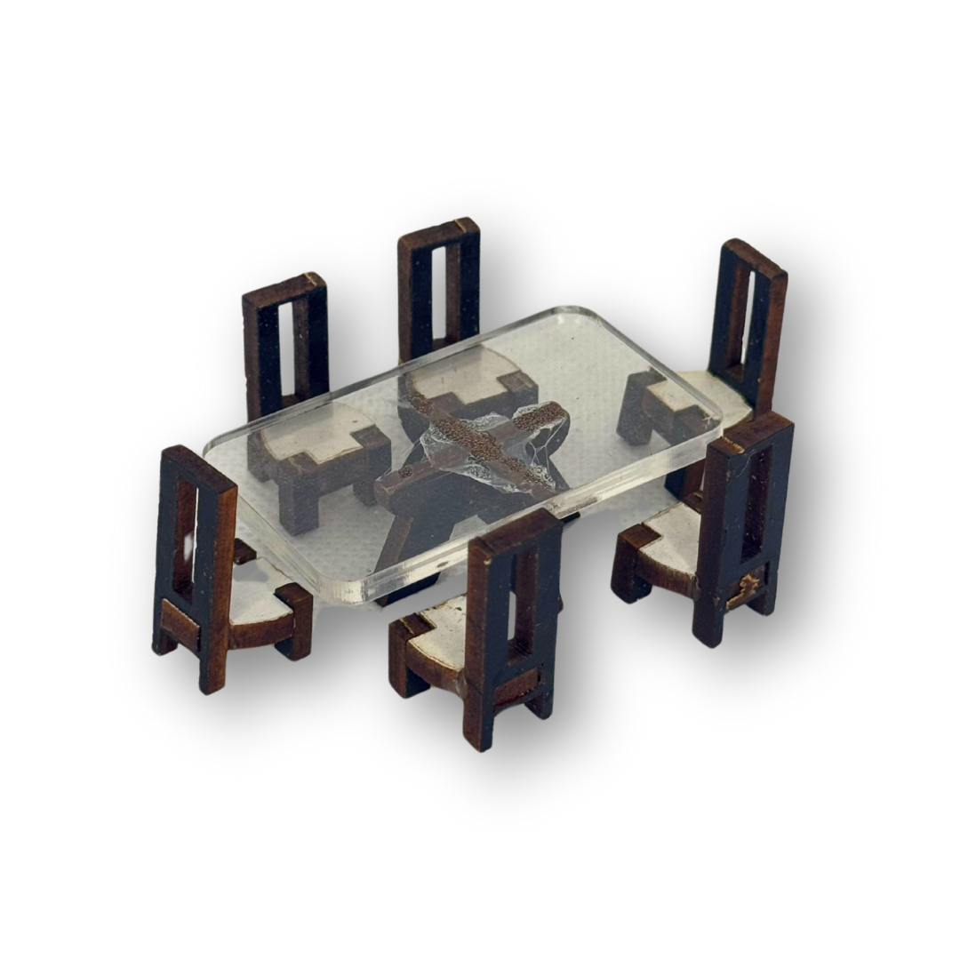 Comedor con cristal esc 1:50