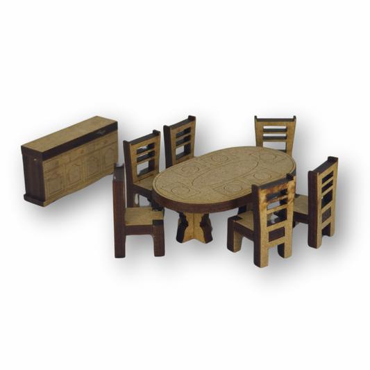 Comedor ovalado mdf esc 1:50