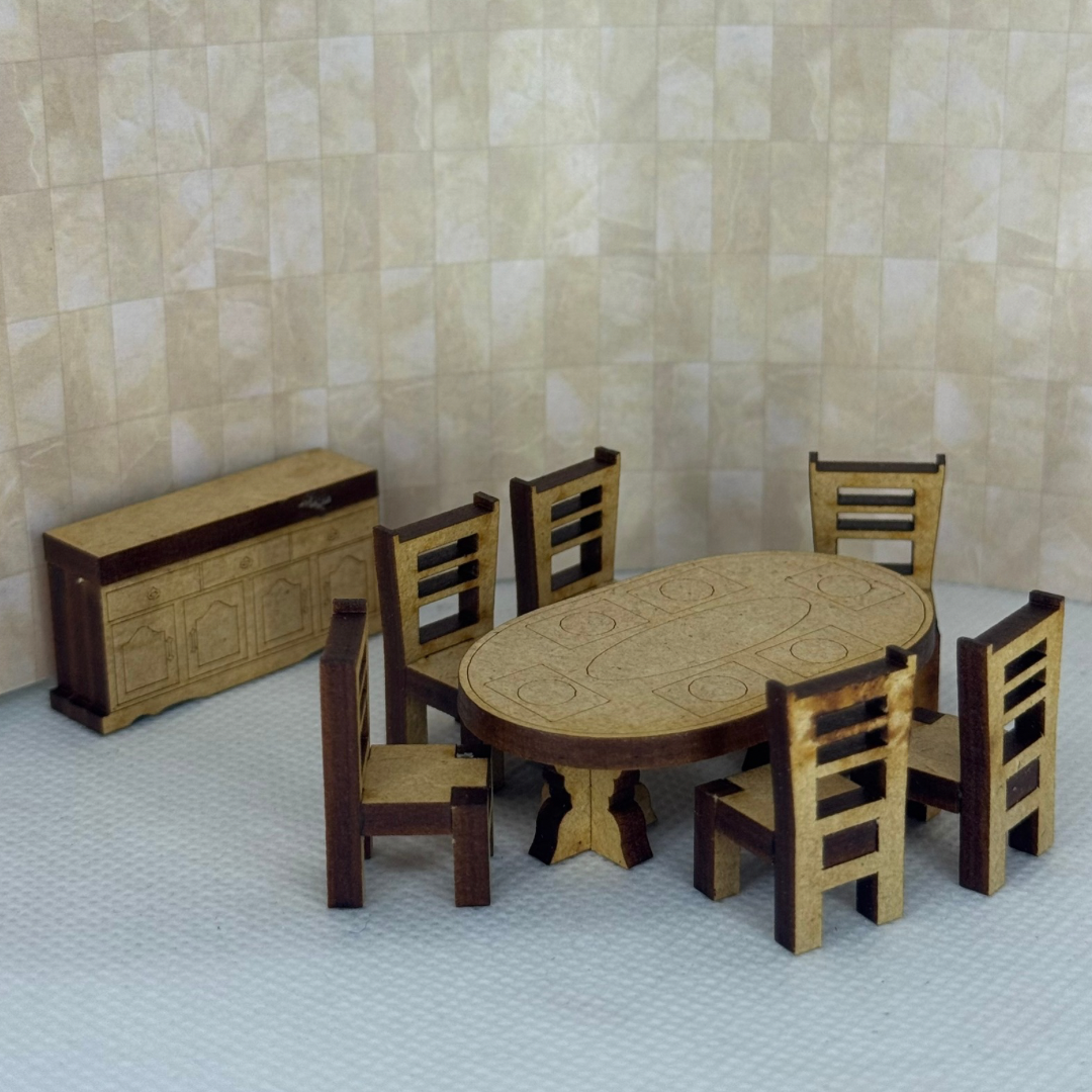 Comedor ovalado mdf esc 1:50