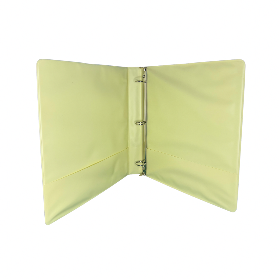 Carpeta panorámica 1” color amarillo pastel