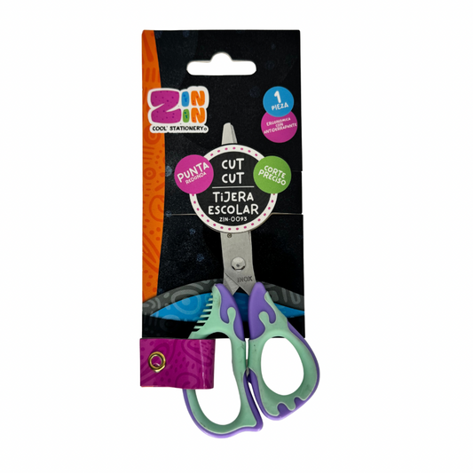 Tijeras escolares tono dúo pastel