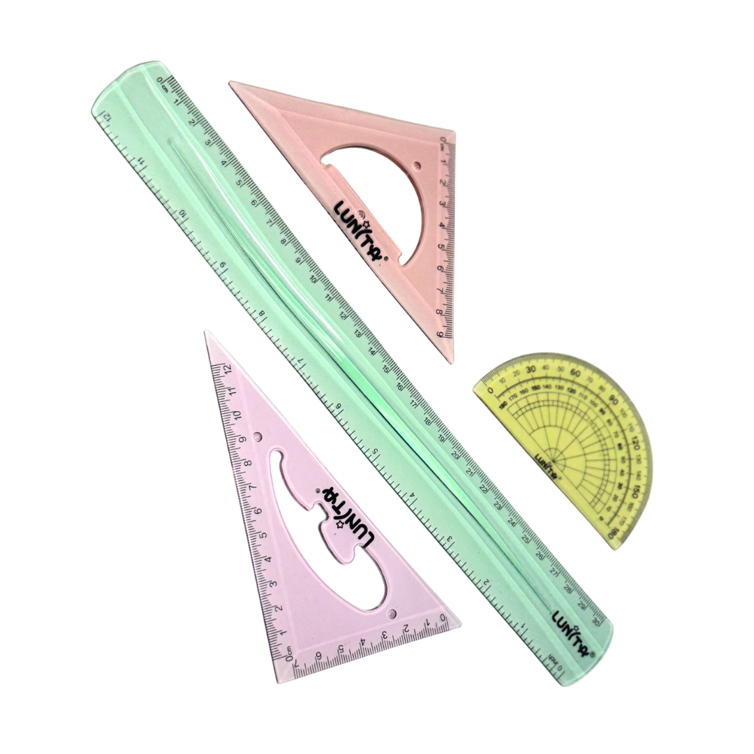 Juego de geometría pastel flexible