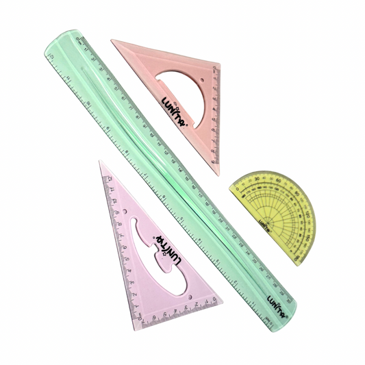 Juego de geometría pastel flexible