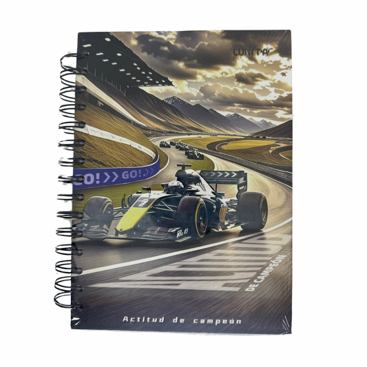 Cuaderno carros A5 de puntos con espiral 200hjs