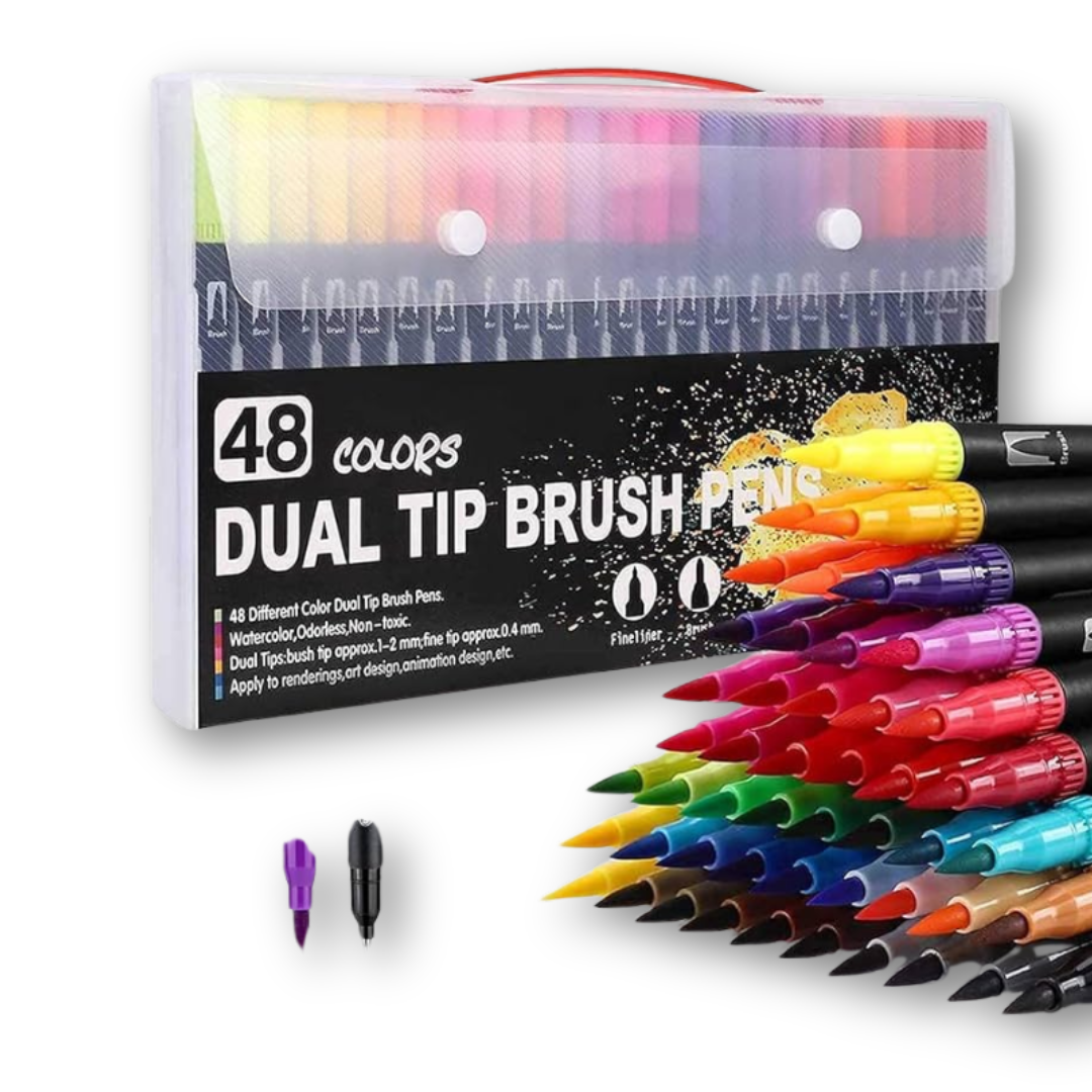 Plumones dual tip con 48