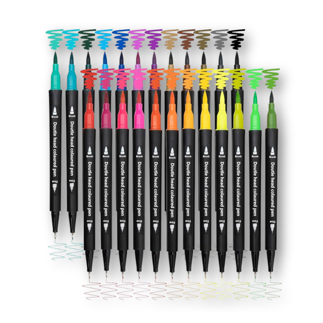 Plumones dual tip con 24