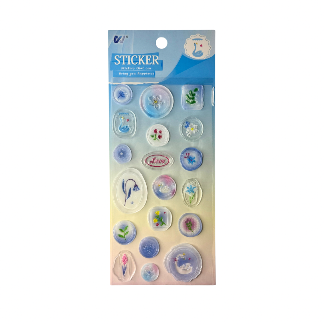 Stickers 3D sellos de lacre transparente