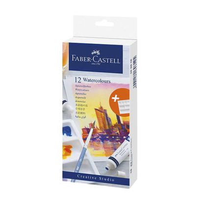 Acuarelas en tubo Faber Castell con 12 + godete