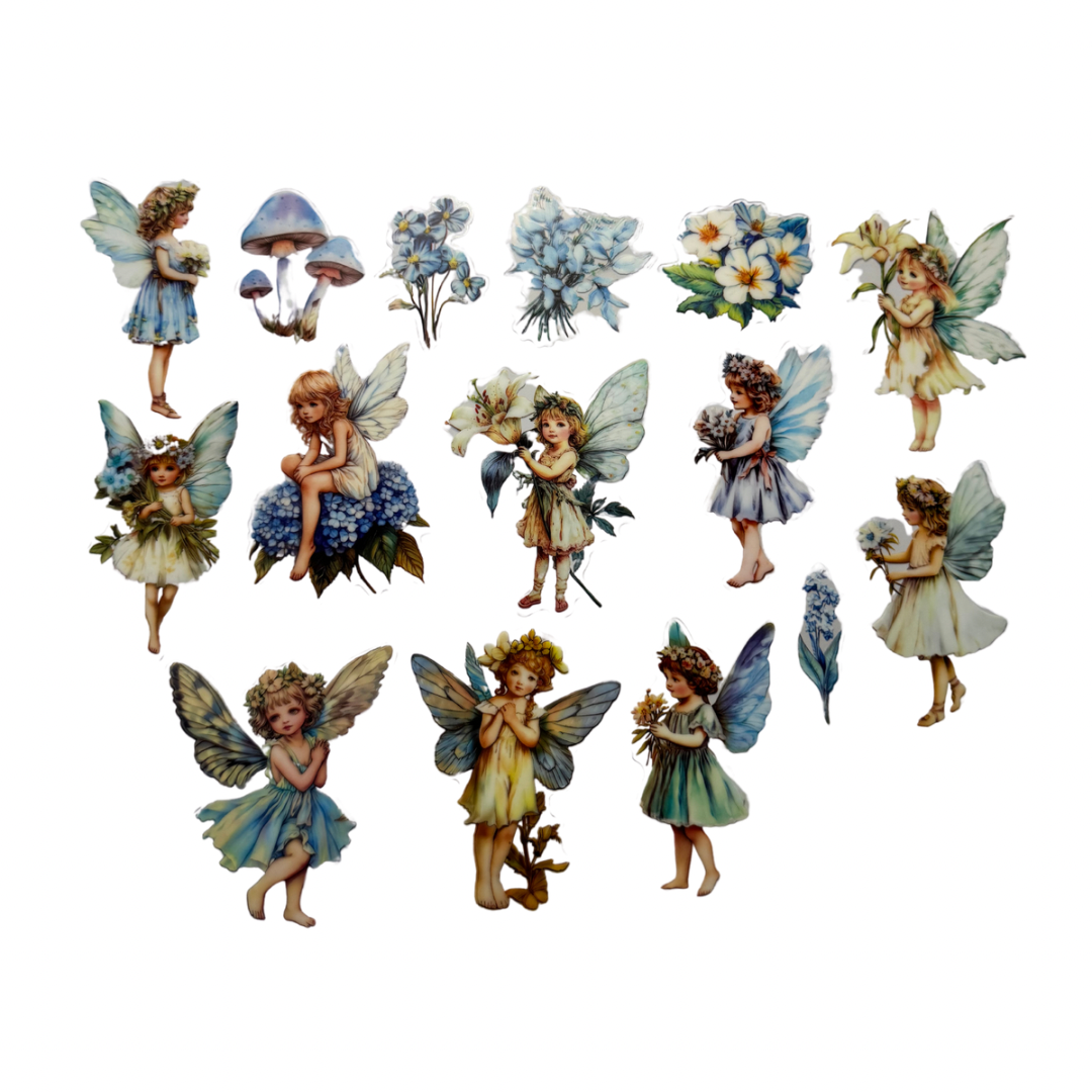 Stickers de hadas azul