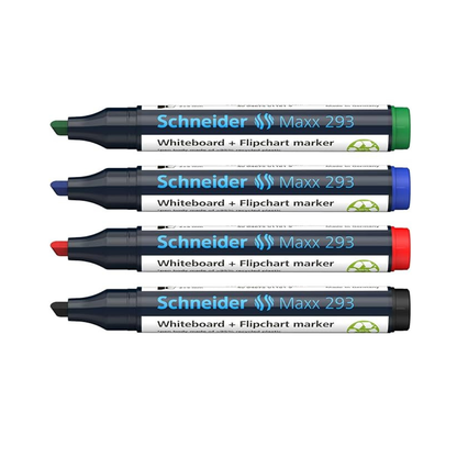 Paquete de marcadores para pizarrón c/4 Maxx 293 Schneider