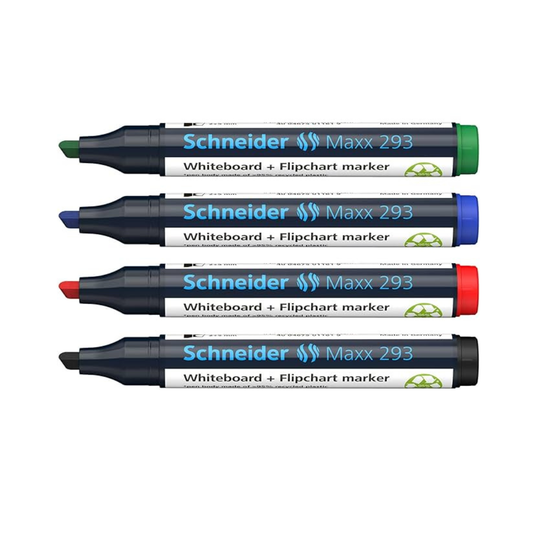 Paquete de marcadores para pizarrón c/4 Maxx 293 Schneider