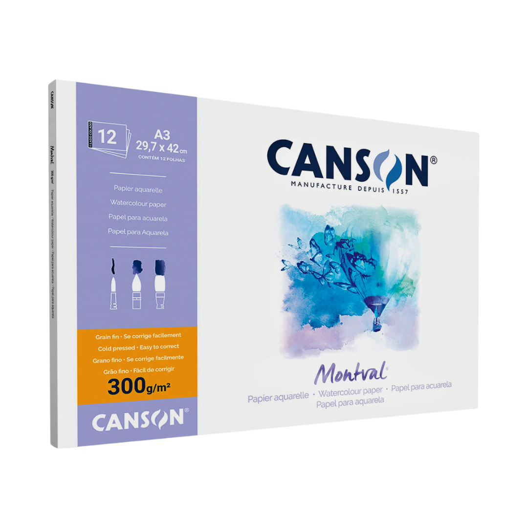 Bloc Montval A3 300gr para acuarela Canson