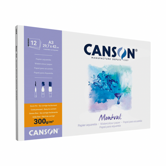 Bloc Montval A3 300gr para acuarela Canson