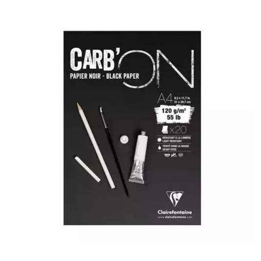 Bloc Clairefontaine papel negro carbón A5
