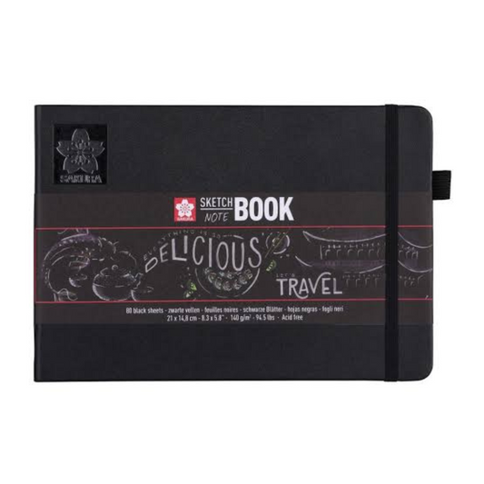 Sketch Book Negro 21x14.8cm 140G landscape 80 Hojas Sakura
