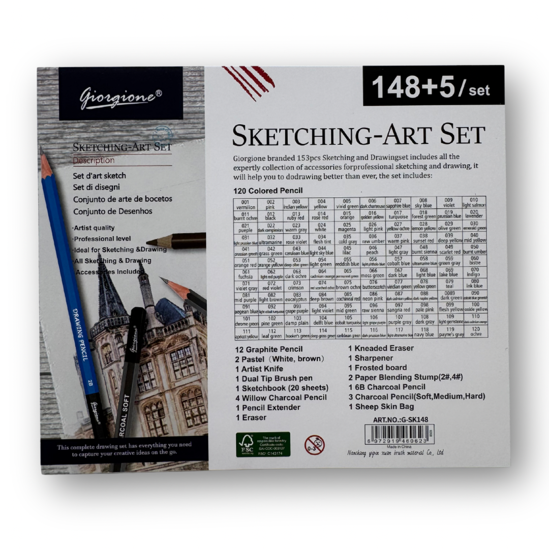 Sketching art set Giorgione c/148 piezas