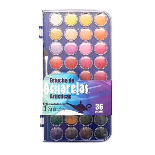 Estuche de acuarelas con 36 pastillas