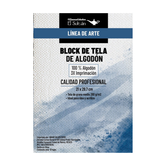 Bloc de tela de 100% algodón 21x29.7cm