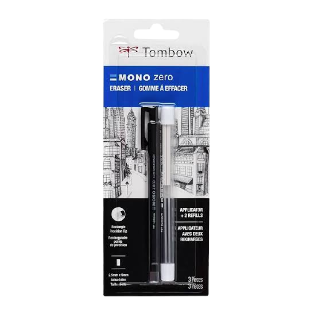 Borrador Mono Zero Tombow rectangular con repuestos