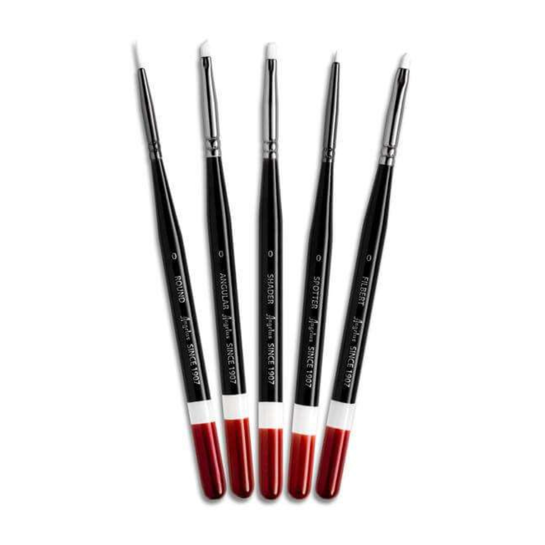 Set con 5 pinceles Angelus micro detail paint brush