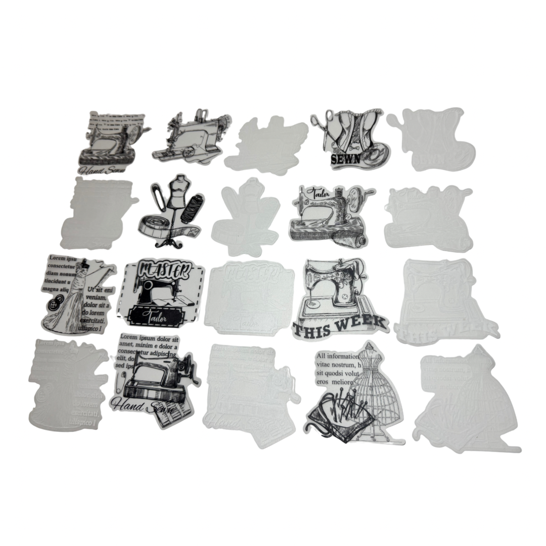 Stickers blanco y negro flores