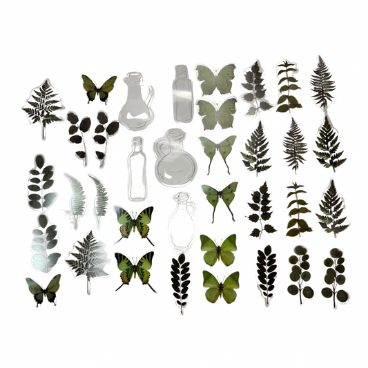 Stickers de plantas y mariposas
