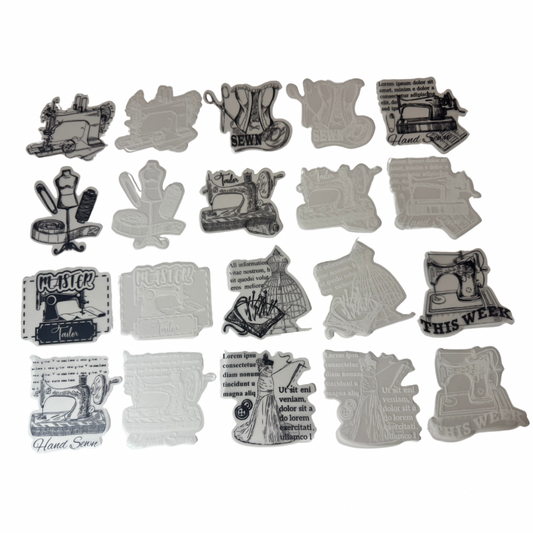 Stickers blanco y negro costura