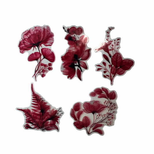 Stickers de flores rojas