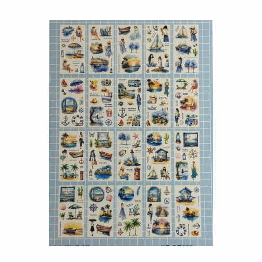 Plantilla de Stickers de océano