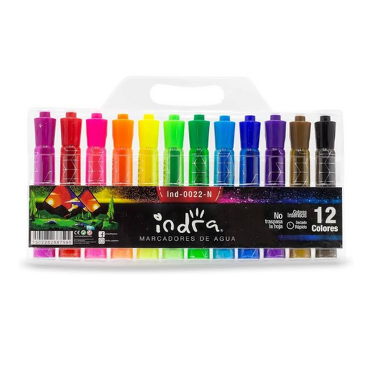 Set de marcadores de agua punta cincel con 12 piezas