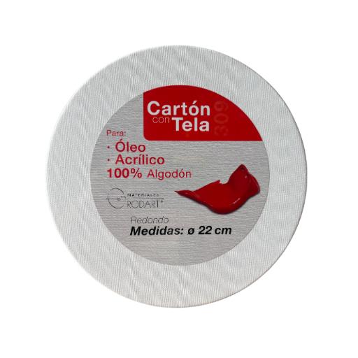Cartón con tela redondo 22cm de diámetro